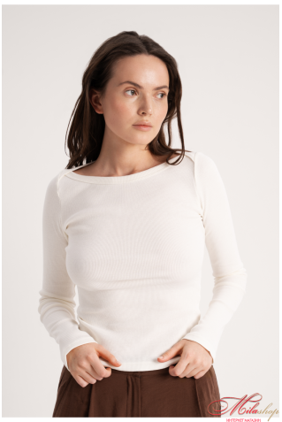 Жіночий лонгслів з бавовни в рубчик Luna LC041l Luisa